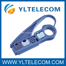 Peso ligero Coaxial Cable Stripper 2 hojas Hardware redes herramientas